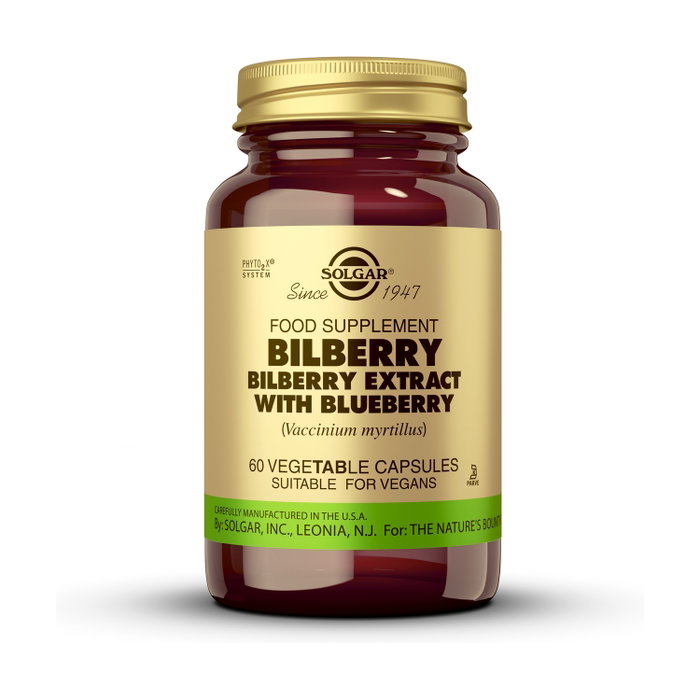 SOLGAR Mirtilo-baya (bilberry) 60 capsules végétales SOLGAR Mirtilo-baya (bilberry) 60 capsules végétales