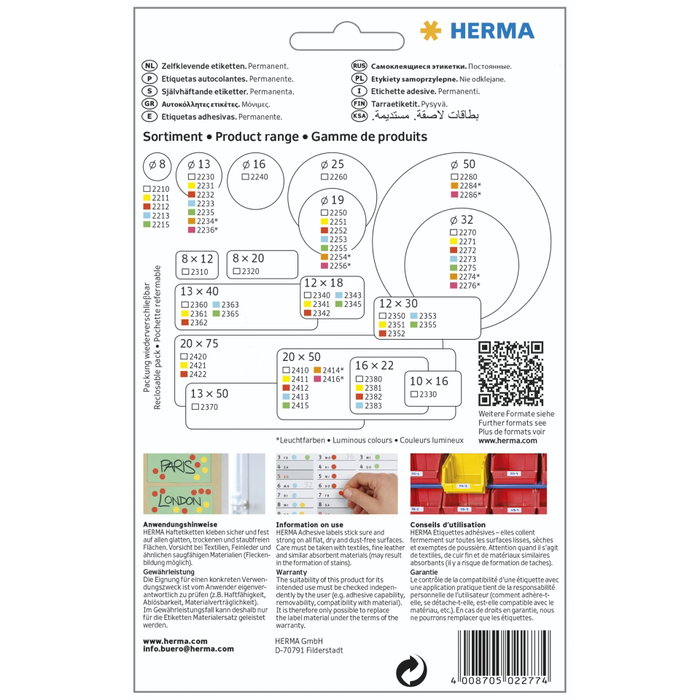 Herma Étiquettes de scellage transparentes, 240 pièces