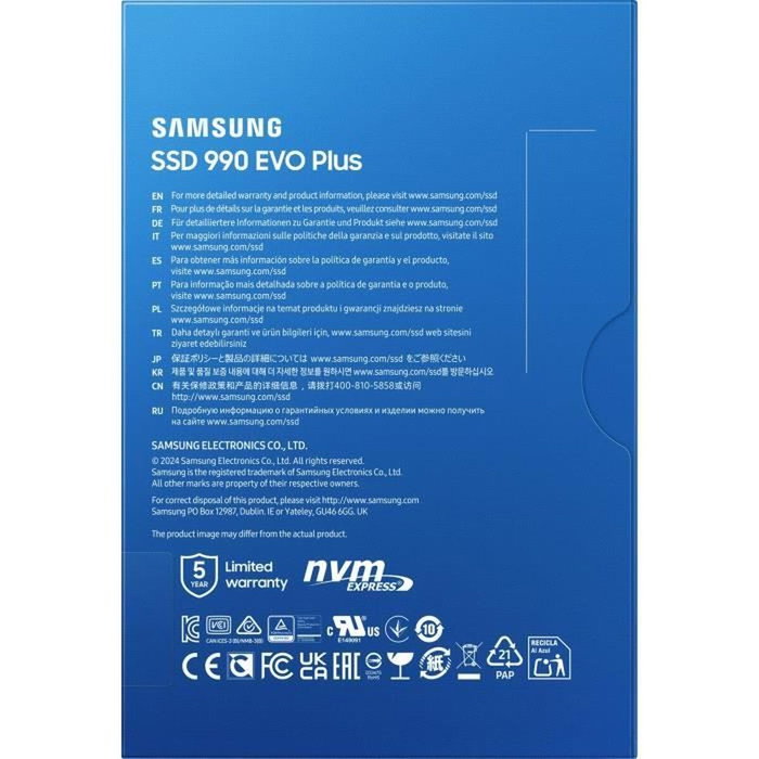 Samsung 990 EVO Plus 4 To NVMe M.2 PCIe 4.0 x4