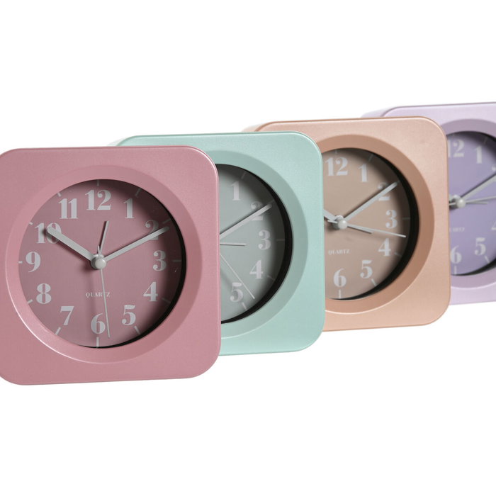 Horloge de table Home ESPRIT Vert Rose Corail Lila (4 Unités)