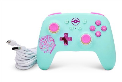 PowerA NSGP0146-01 Manette câblée améliorée officielle Nintendo Switch (OLED/Switch) avec boutons programmables, prise casque USB-C et anneaux anti-friction - Sweet Friends