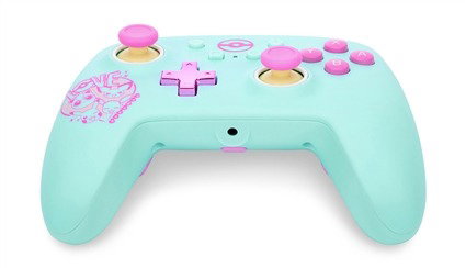PowerA NSGP0146-01 Manette câblée améliorée officielle Nintendo Switch (OLED/Switch) avec boutons programmables, prise casque USB-C et anneaux anti-friction - Sweet Friends