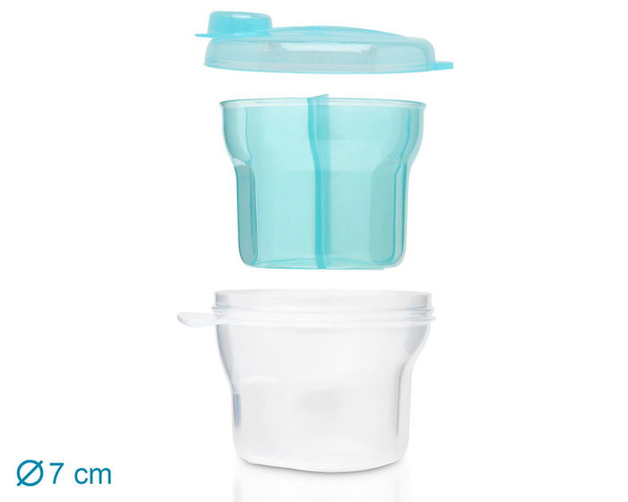 KioKids Soft Nordic - Doseur pour lait en poudre rotatif à 3 compartiments transparents, bleu, pour bébé +0 mois KioKids Soft Nordic - Doseur pour lait en poudre rotatif à 3 compartiments transparents, bleu, pour bébé +0 mois