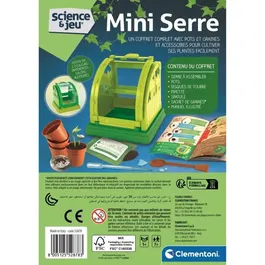 Clementoni Mini Serre botanique à assembler - Coffret avec pots, tourbe, graines et accessoires pour faire pousser des plantes
