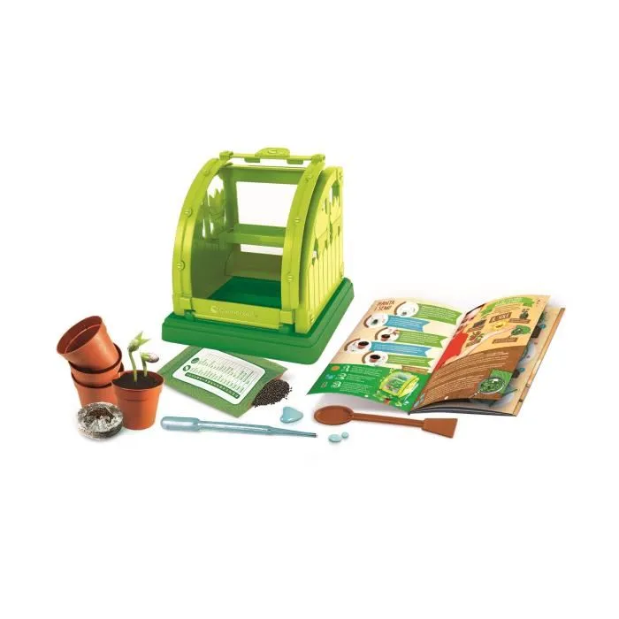 Clementoni Mini Serre botanique à assembler - Coffret avec pots, tourbe, graines et accessoires pour faire pousser des plantes