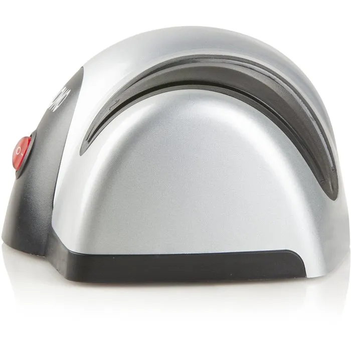 Domo Aiguiseur de couteaux électrique 40 W à 2 meules (meulage et polissage) avec guide lame intégré, gris et noir