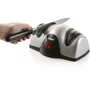 Domo Aiguiseur de couteaux électrique 40 W à 2 meules (meulage et polissage) avec guide lame intégré, gris et noir