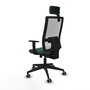 Piqueras y Crespo Chaise de Bureau Horna Vert Bouteille et Blanc