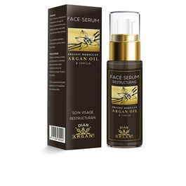 Diar Argan Sérum Restructurant Visage Huile d'Argan Pur et Vanille - Soin Réparateur Hydratant pour Peaux Sèches, 30 ml