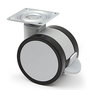 Q&Q Roulette Duncan Ø75 H96 Plastique Gris Avec Frein Sans Frein