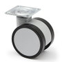 Q&Q Roulette Duncan Ø75 H96 Plastique Gris Avec Frein Sans Frein