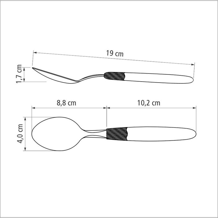 Tramontina Ipanema Cuchara de mesa negro 19 cm, 3 uds