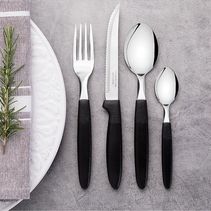 Tramontina Ipanema Cuchara de mesa negro 19 cm, 3 uds