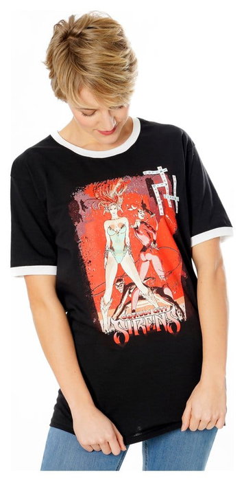 Gotham City Sirens T-Shirt Crossword Black Ringer (S)