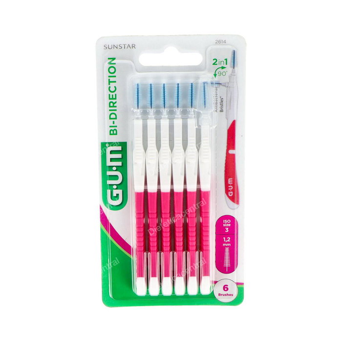 GUM Cepillo Dental Bi-Direction Fino Cónico Rosa 1.2 GUM Cepillo Dental Bi-Direction Fino Cónico Rosa 1.2