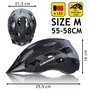 Dunlop Casque de Cyclisme pour Adultes M Noir Lumière LED