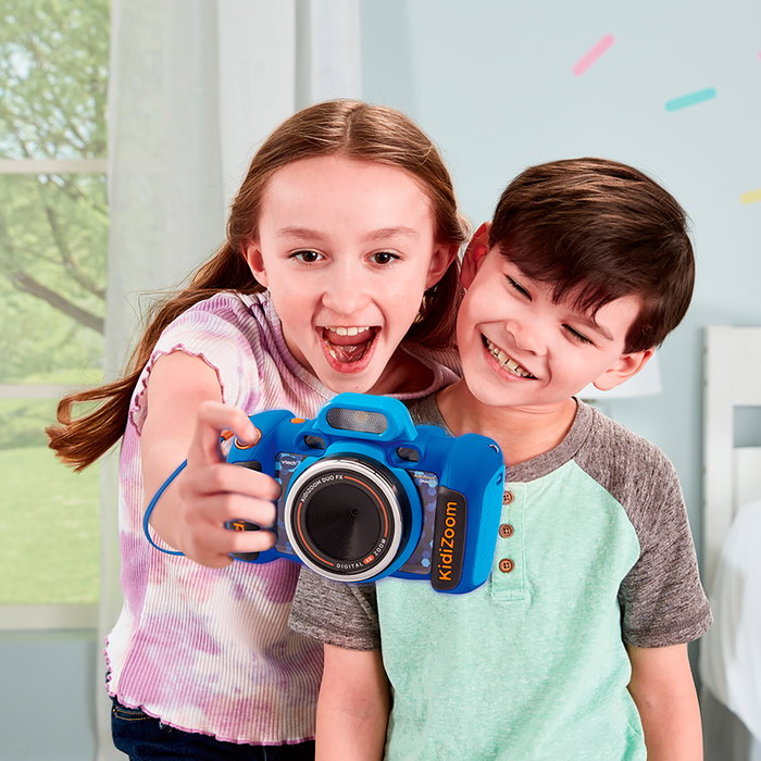 VTech Kidizoom Duo FX 12 - Caméra et Enregistreur Vidéo pour Enfants avec Effets, Jeux, Lecteur Audio et Résistance aux Chocs - Bleu