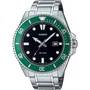 Casio Montre Homme MDV.107D Sport Analogique Quartz Cadran Vert Étanche 200m Bracelet Acier