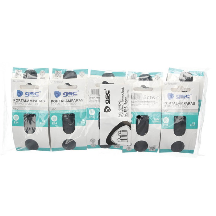 GSC Evolution Portalampes en thermoplastique lisse E14 Noir