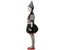 Disfraz Arlequina Déguisement de Harlequine Robe avec Chapeau Quadrillé et Rayures Rouge Noir pour Fille 5-6 Ans Costume Carnaval Halloween