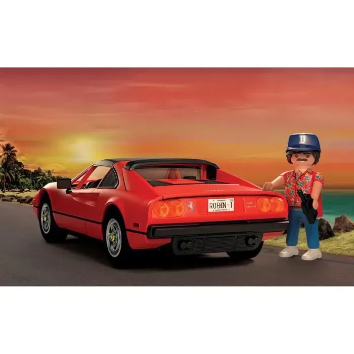 Playmobil 71343 Voiture de Collection Ferrari 308 GTS Quattrovalvole - Série Magnum P.I. - 48 Pièces - Kidult/Adulte