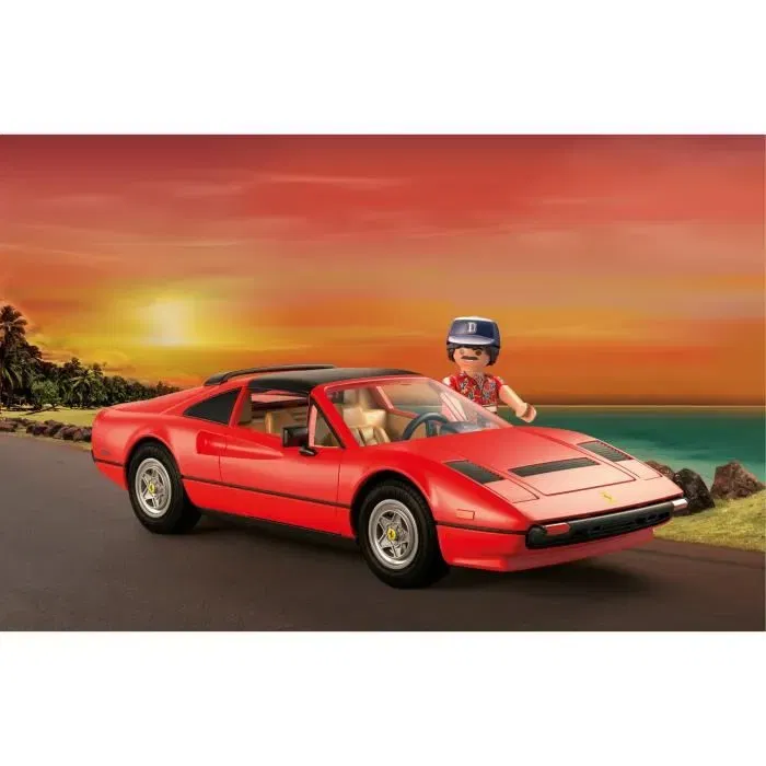 Playmobil 71343 Voiture de Collection Ferrari 308 GTS Quattrovalvole - Série Magnum P.I. - 48 Pièces - Kidult/Adulte