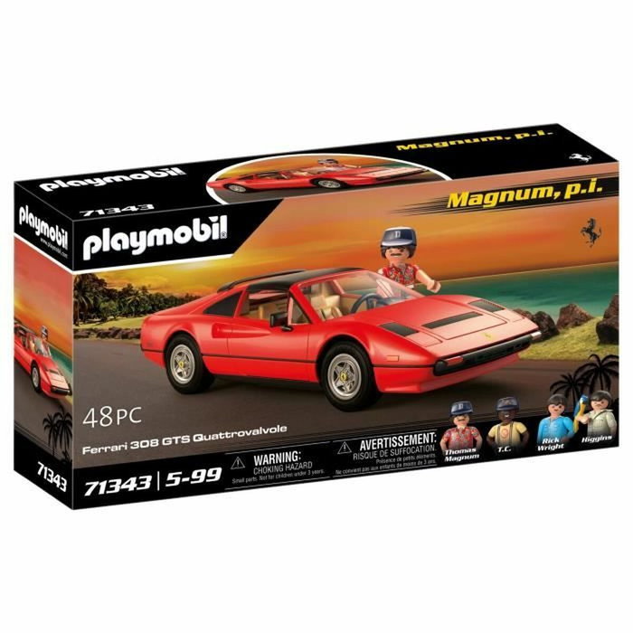 Playmobil Ferrari 308GT Magnum, P.I. Voiture de collection, 48 pièces