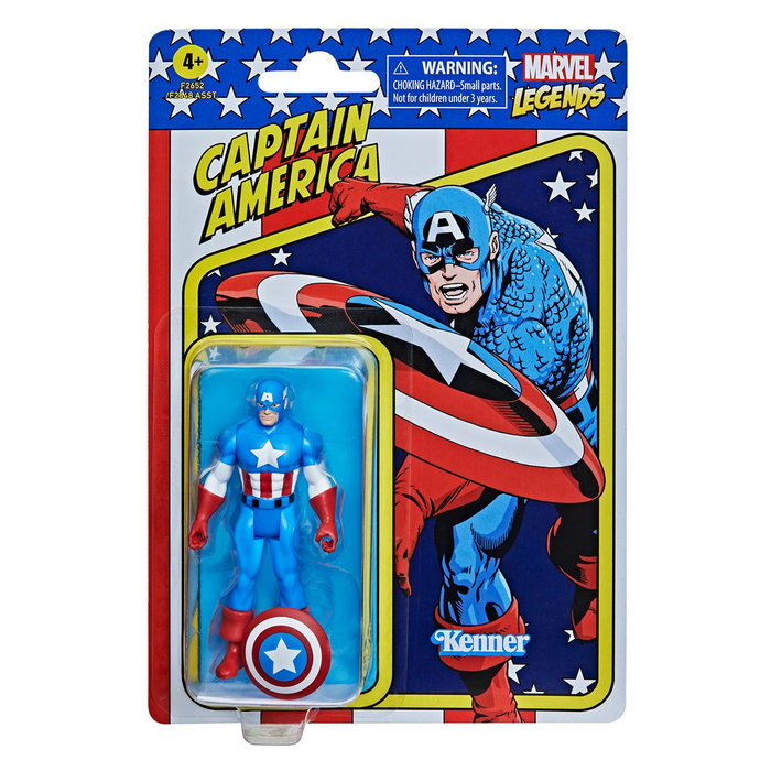 Hasbro Marvel Legends Figura Collection Retro 375 Captain America 9.5 cm avec Articulations - Figurine Action - Licence MARVEL