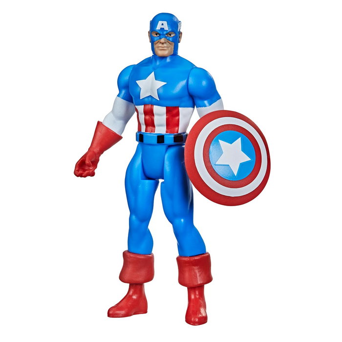 Hasbro Marvel Legends Figura Collection Retro 375 Captain America 9.5 cm avec Articulations - Figurine Action - Licence MARVEL