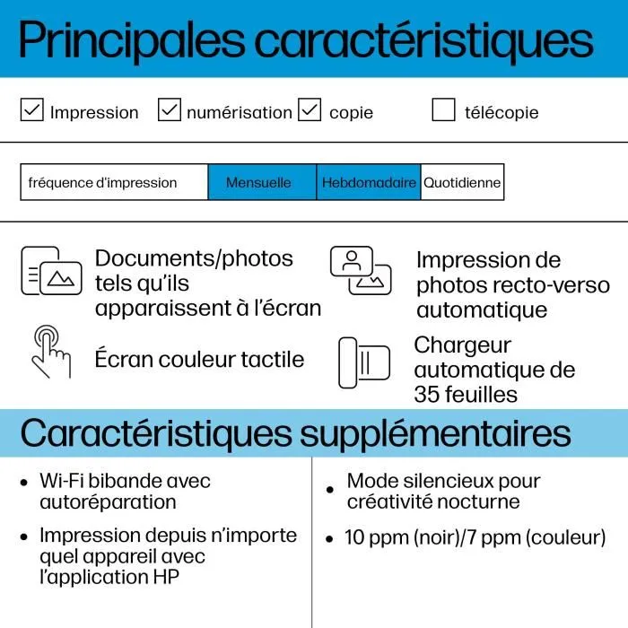 HP Envy 6530e - Imprimante multifonction couleur jet d'encre tout-en-un - Copie, scan - Avec 3 mois d'Instant Ink et HP+