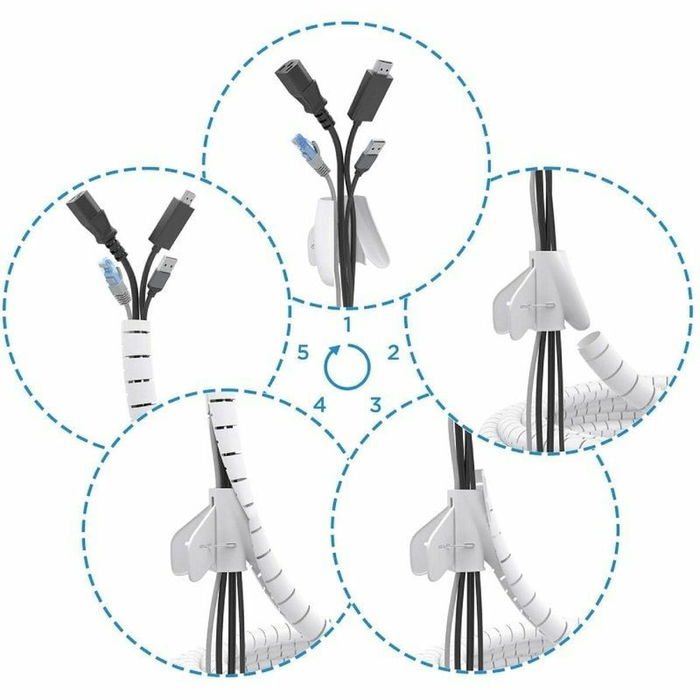 Organisateur de Câbles Aisens A151-0918 Blanc 2 mm