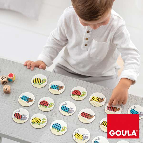 Goula Catch It! Jeu de rapidité visuelle avec 30 pièces en bois pour enfants dès 3 ans - Pour 2 joueurs - Version espagnole