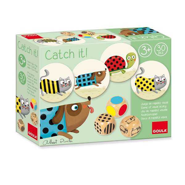Goula Catch It! Jeu de rapidité visuelle avec 30 pièces en bois pour enfants dès 3 ans - Pour 2 joueurs - Version espagnole