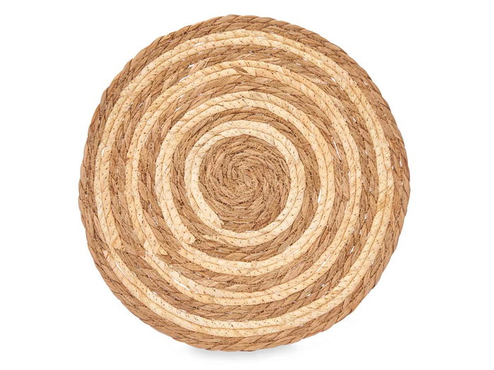 Kinvara Set de 2 sous-plats en sparte bicolore marron 35 cm (Set de 24)