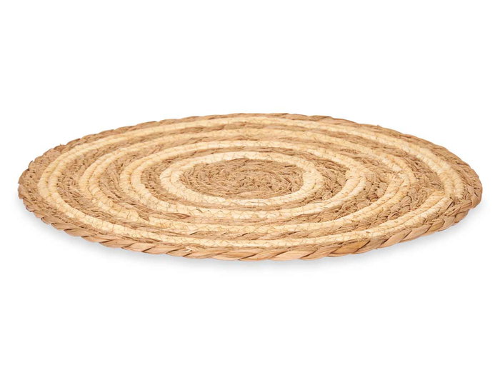 Kinvara Set de 2 sous-plats en sparte bicolore marron 35 cm (Set de 24)