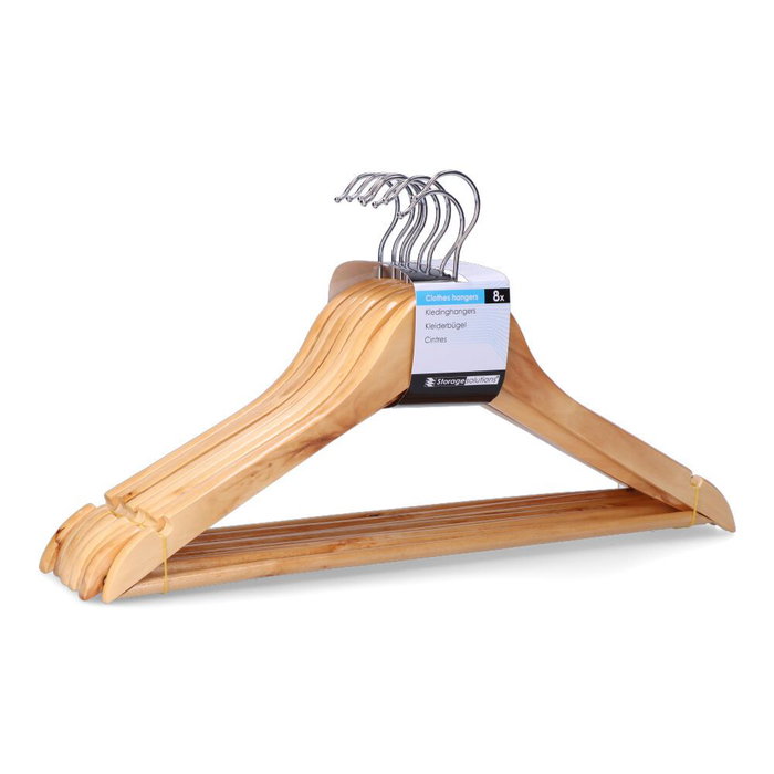 Storage Solutions Jeu de porte-manteaux kh1000030 Bois (8 Unités)