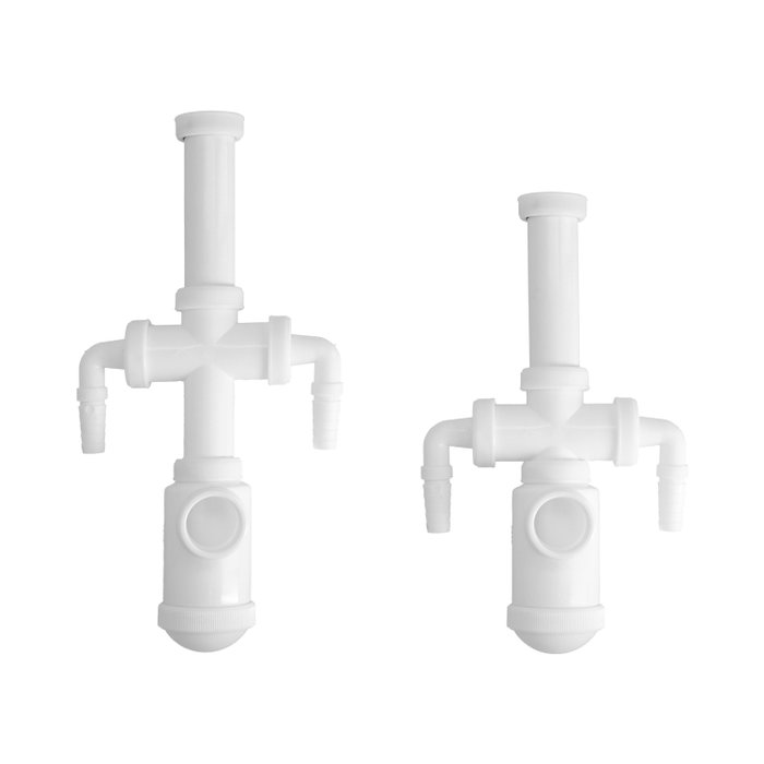 ABRISA Siphon de bouteille extensible 1 1/2 pouces avec sortie Ø 40mm et 2 prises lave-linge/lave-vaisselle ABRISA Siphon de bouteille extensible 1 1/2 pouces avec sortie Ø 40mm et 2 prises lave-linge/lave-vaisselle