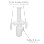 ABRISA Siphon de bouteille extensible 1 1/2 pouces avec sortie Ø 40mm et 2 prises lave-linge/lave-vaisselle