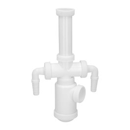 ABRISA Siphon de bouteille extensible 1 1/2 pouces avec sortie Ø 40mm et 2 prises lave-linge/lave-vaisselle