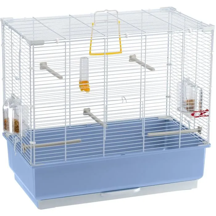 Ferplast Cage à oiseaux PIANO 4 - 59 x 33 x 55 cm - Blanc - Cage moyenne pour canaris et petits oiseaux avec accessoires Ferplast Cage à oiseaux PIANO 4 - 59 x 33 x 55 cm - Blanc - Cage moyenne pour canaris et petits oiseaux avec accessoires