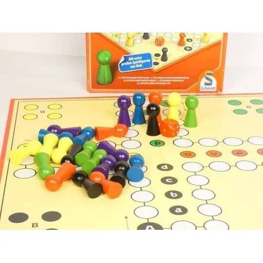 Schmidt Spiele 88108 T'en Fais Pas - Jeu de plateau classique, en bois, chance et stratégie pour toute la famille