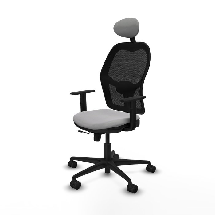 Piqueras Y Crespo Chaise de bureau Jorquera, Gris clair/Noir, Mécanisme Sincro/Traslack
