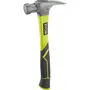Ryobi Marteau de charpentier 450 g avec tête en acier trempé et poignée ergonomique pour travaux de construction, clouage et charpenterie
