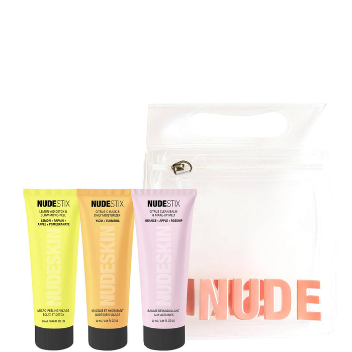 Nudestix Citrus Renew Set - Peeling Lotion Détoxifiante 20 ml, Masque Crème Hydratant 20 ml, Baume Démaquillant Nettoyant 20 ml - Paraben-Free, Pour le Visage Nudestix Citrus Renew Set - Peeling Lotion Détoxifiante 20 ml, Masque Crème Hydratant 20 ml, Baume Démaquillant Nettoyant 20 ml - Paraben-Free, Pour le Visage