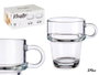 Vivalto Tasse en verre empilable avec anse 270 ml transparente 11 x 9.3 x 8 cm (Set de 24)