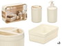BERILO Set de distributeur avec gobelet et plateau à rayures blanc