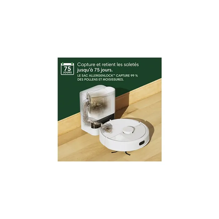 Irobot Roomba 105 Combo + Autoempty - Aspirateur robot laveur - Autonomie 2h - 7000 Pa - Réservoir 400 ml - Blanc