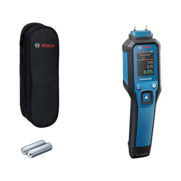 Bosch GMP 1-13 Humidimètre professionnel - Écran LCD couleur, IP65, Mesure 37 types de bois et 10 matériaux de construction Bosch GMP 1-13 Humidimètre professionnel - Écran LCD couleur, IP65, Mesure 37 types de bois et 10 matériaux de construction