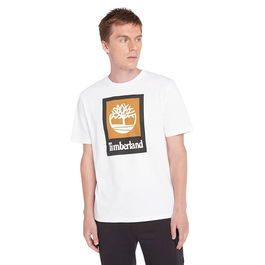 T-shirt à manches courtes homme Timberland Stack Logo Colored Blanc 11-12 Ans