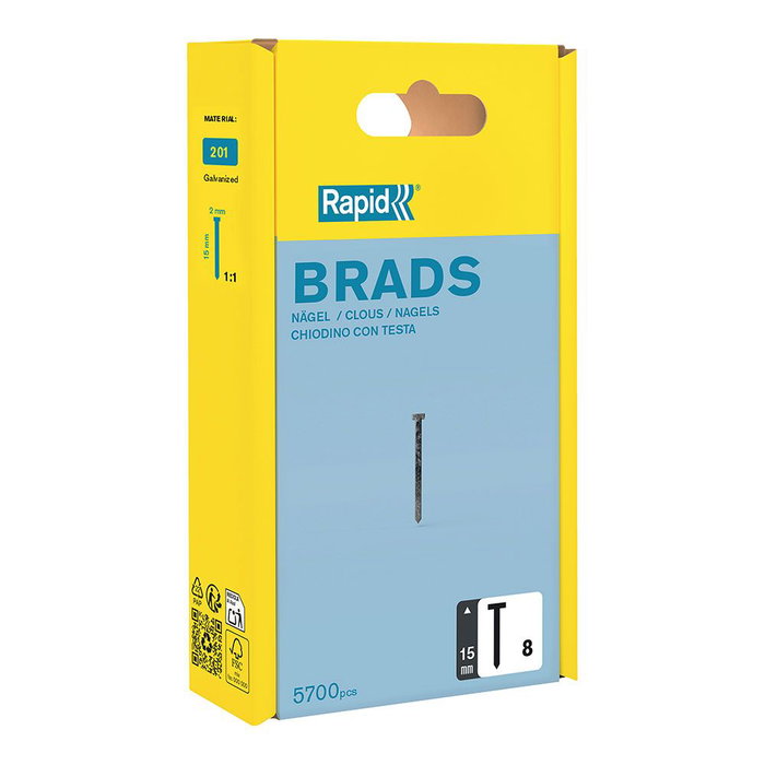 Rapid Clous galvanisés fil fin 15 mm (5700 unités)